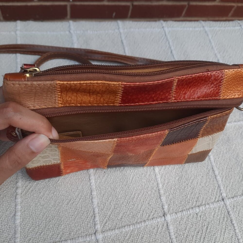 Retro Patchwork Style Shoulder Mini Bag - image 3